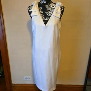 Womens Elegant White Sleeveless Sheath Dress